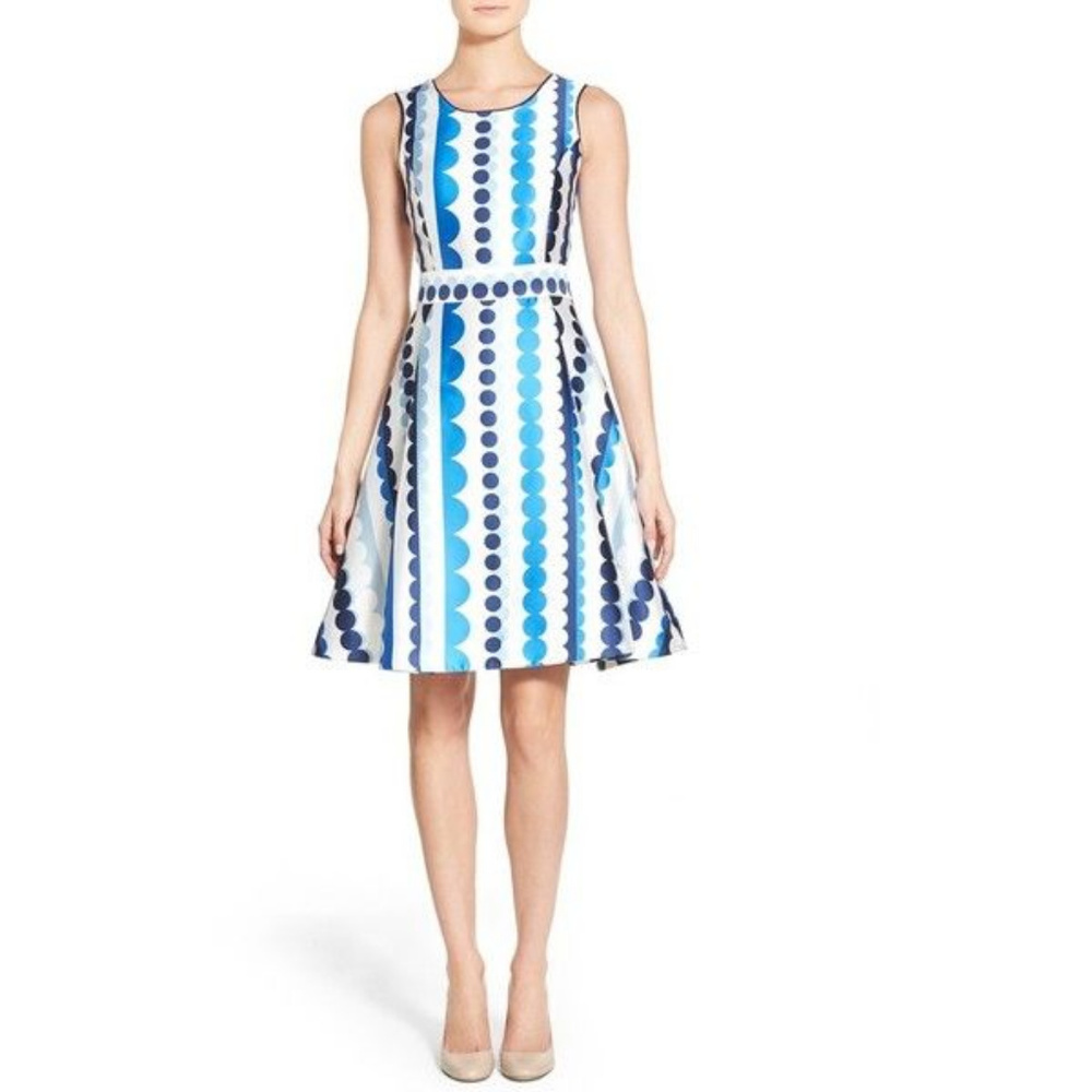 Pink Tartan Blue White Polka Dot dress